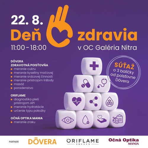 Pozývame vás na Deň zdravia v OC Galéria Nitra! 